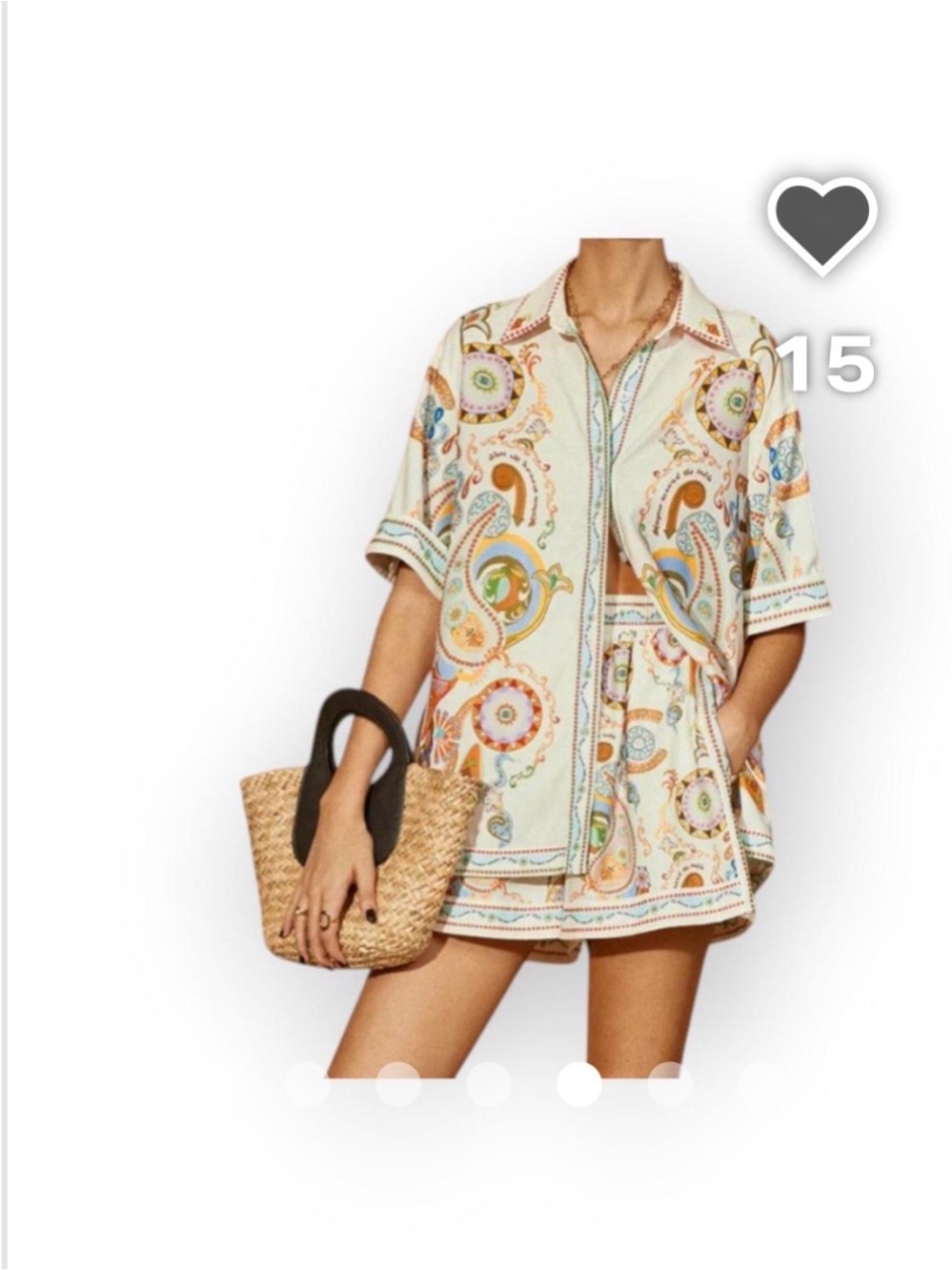 NWT COMMENSE Polo Print Half Sleeve Shorts Set